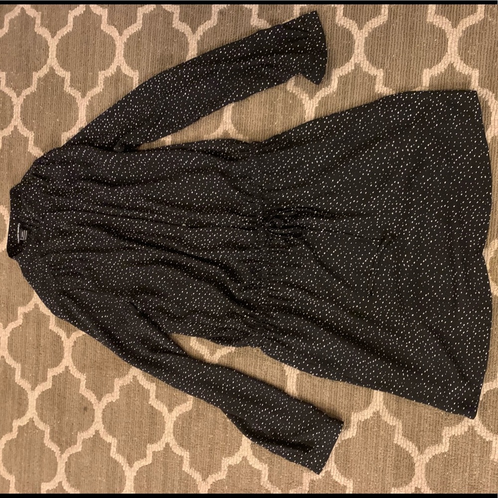 Black polka dot dress